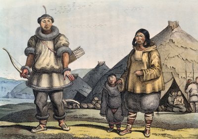 Tschuktschen-Familie vor einer Hütte, Beringstraße, Russland von Ludwig (1795 1828) Choris