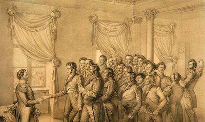 Kasseler Deputation zu Kurfürst Wilhelm II. von Ludwig Emil Grimm