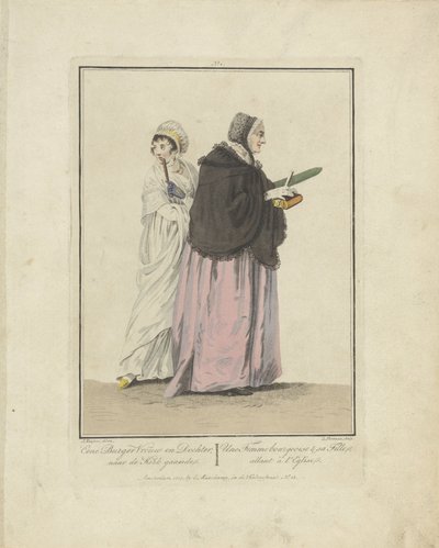 Mutter und Tochter auf dem Weg zur Kirche von Ludwig Gottlieb Portman