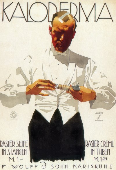 Kaloderma / Rasiersseife in Stangen / Rasiercreme in Tuben von Ludwig Hohlwein