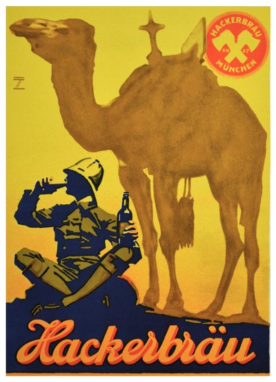 Werbeplakat für Hackerbrau Bier, ca. 1930 von Ludwig Hohlwein