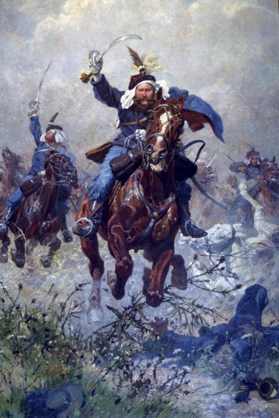 Oberst Maximilian Ritter von Rodakowski und die 13. Ulanen in der Schlacht von Custoza 1866, 1908 von Ludwig Koch