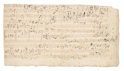 Autographes Musikmanuskript, ein Skizzenblatt für den langsamen Satz des Streichquartetts in C, Op. 59, Nr. 3, das dritte „Razumovsky“-Quartett, Wien, ca. 1806 von Ludwig van Beethoven