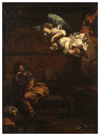 Nordquerhaus, Altar des San Rocco 1635, 45, Ankündigung des Todes im Gefängnis, Gemalt unterer rechter Teil von Luigi Miradori