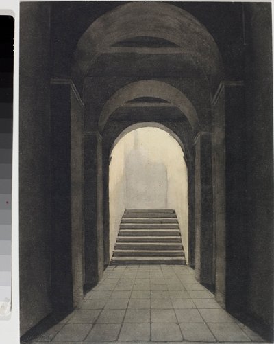 Perspektive des Korridors im Kapuzinerkloster in Genua von Luigi Garibbo