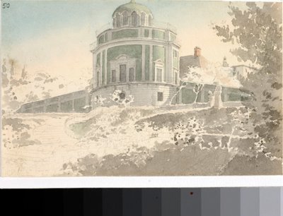 Ansicht des Pavillons Kaffeehaus in den Boboli-Gärten (Aquarell, ca. 1825) von Luigi Garibbo