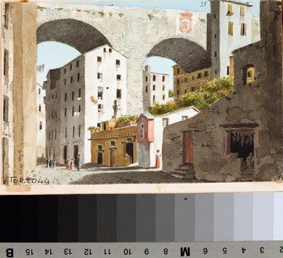 Ansicht der Brücke Carignano in Genua von Luigi Garibbo