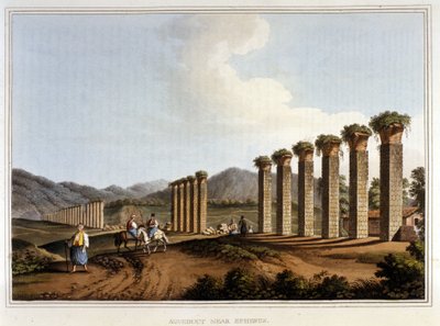 Das Aquädukt in Ephesus - in „Ansichten in den osmanischen Herrschaftsgebieten, in Europa, in Asien und einigen Mittelmeerinseln aus den Originalzeichnungen von Luigi Mayer“, London von Luigi Mayer