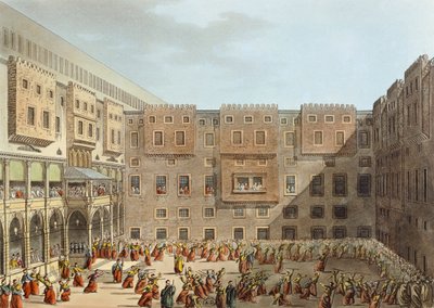 Mamelukenübung vor dem Palast von Mourad Bey in Kairo von Luigi Mayer