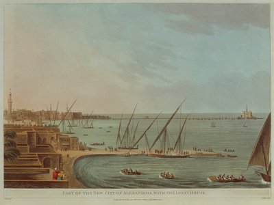 Ansicht von Alexandria mit Leuchtturm, aus Ansichten von Ägypten von Luigi Mayer von Luigi Mayer