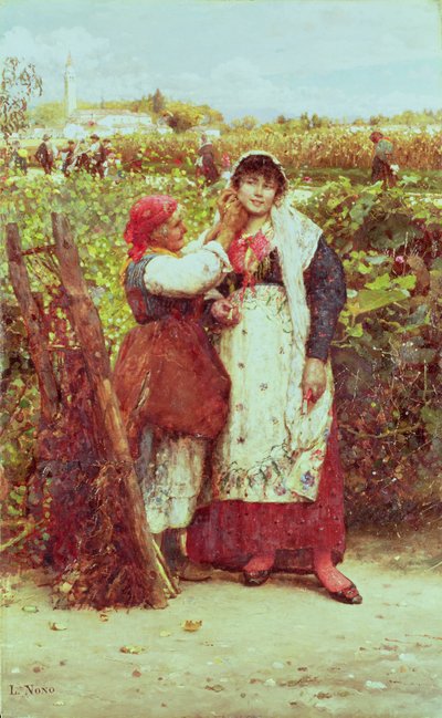 Bauern in einem Weinberg von Luigi Nono