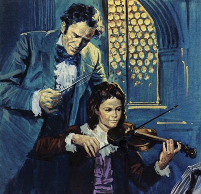 Eugène Delacroix war ein schwächliches Kind, das früh Talent für die Violine zeigte von Luis Arcas Brauner