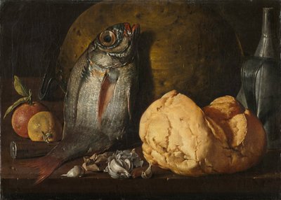 Stillleben mit Fisch, Brot und Kessel, ca. 1772 von Luis Egidio Melendez