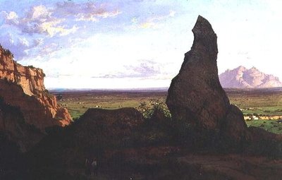 Landschaft mit markantem Felsen von Luis Rigalt