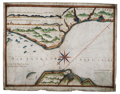 Karte der Doverstraße, ca. 1587-88 von Luis Teixeira