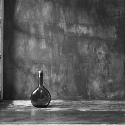 Dunkle Glasflasche Still von Luiz Laercio