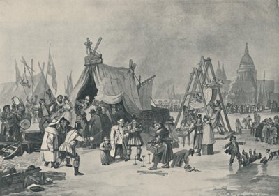 Der Jahrmarkt auf der gefrorenen Themse, 1814, 1920 von Luke Clennell