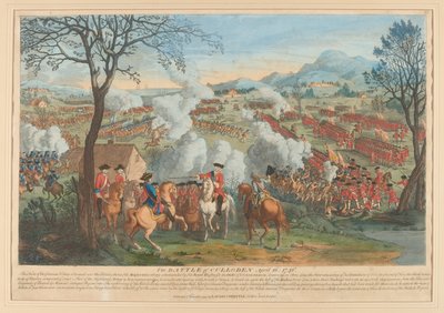 Die Schlacht von Culloden 16. April 1746 (Farbstich) von Luke Sullivan