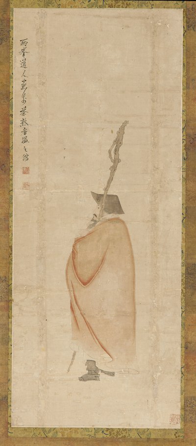 Stehender Mann in rotem Mantel, Qing-Dynastie, 18. Jahrhundert von Luo Ping