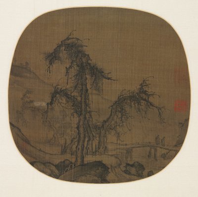Wanderer über einem windenden Bach von Luo Zhichuan