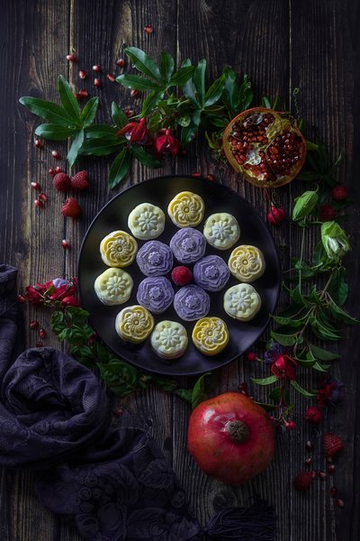 Herbstliche Mondkuchen und Granatäpfel von Lydia Jacobs