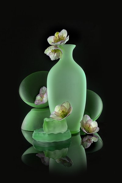 Elegantes grünes Blumenmotiv von Lydia Jacobs