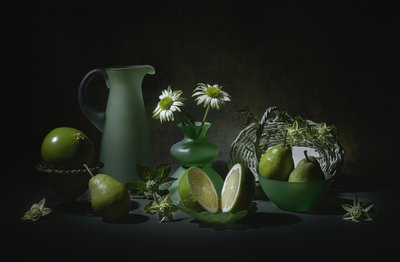 Elegantes grünes Stillleben von Lydia Jacobs