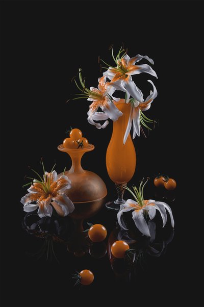 Orange Lilien Stillleben von Lydia Jacobs
