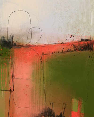 Gelassene Abstrakte Landschaft von MANSI SAXENA