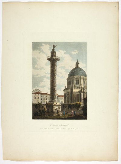 Trajanssäule, Tafel einundzwanzig aus Ruinen von Rom von M. Dubourg