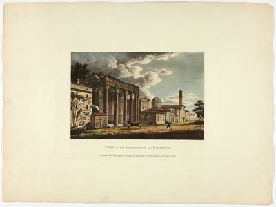 Tempel des Antoninus und Faustina, Platte sechsunddreißig aus den Ruinen von Rom von M. Dubourg