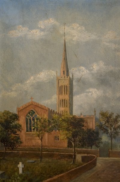 Holy Trinity Church und Kirchhof, Coventry, ca. 1900 von M. E. Colledge