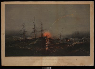 Die US-Fregatte Sabine rettet ein Bataillon US-Marines vom Transport Governor am 2. November 1861 vor der Küste von South Carolina von M. F. H. De & Parsons Charles Haas