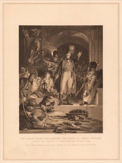 Sir David Baird entdeckt den Körper von Tippoo Sultaun, 1799 von M Nargert
