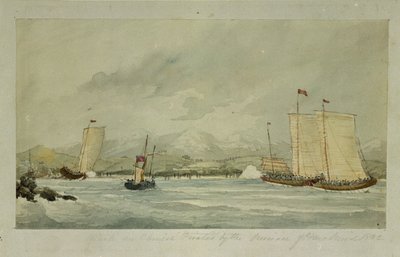 Angriff auf chinesische Piraten durch die Schaluppe der HMS 