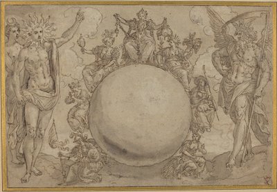 Apollo, Diana und die Zeit mit den zyklischen Wechselfällen des menschlichen Lebens von Maarten de Vos