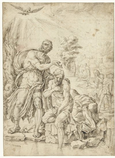 Taufe Christi von Maarten van Heemskerck