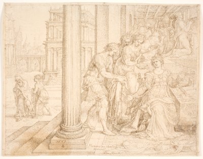 Esther bereitet sich vor, für die Juden zu intervenieren von Maarten van Heemskerck