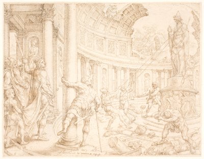 Josias befiehlt, die Steinfiguren von Astarte, Kemosch und Milkom zu zerstören und zu zerschlagen von Maarten van Heemskerck