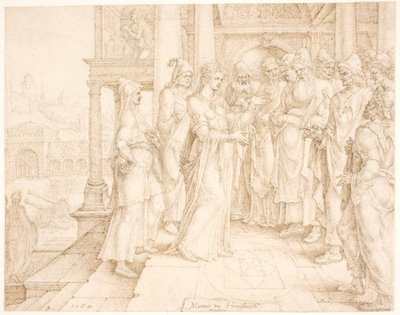 Judith spricht zu den Ältesten von Bethulia von Maarten van Heemskerck