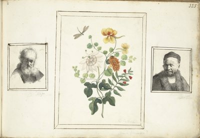 Stillleben mit Blumen, einem Kopf und einer Büste eines Mannes von Machtelt Moninckx