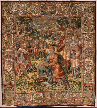 Diözesanmuseum. Flämischer Wandteppich. Serie Geschichte von Gideon. Das Wunder des Wollvlieses. Barock. 1534-1571. von Maerten van Heemskerck