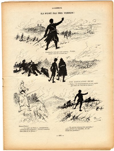 Das Bajonett, Satirisch in Schwarz-Weiß von Henri Maigrot