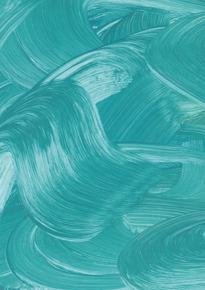 Fließende Teal-Pinselstriche von Maira Ribena