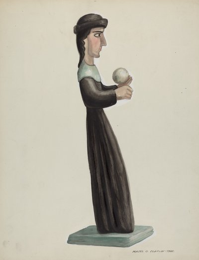 Geschnitzter und bemalter Santo - Santa Rita, 1935-1942 von Majel G. Claflin