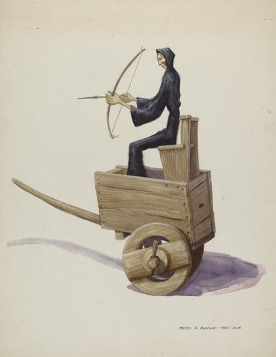 El Muerto Todesfigur und Wagen, ca. 1937 von Majel G. Claflin