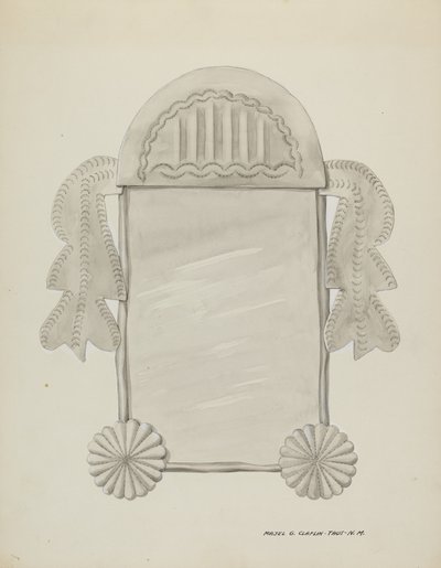 Kleiner Zinnrahmenspiegel, ca. 1937 von Majel G. Claflin