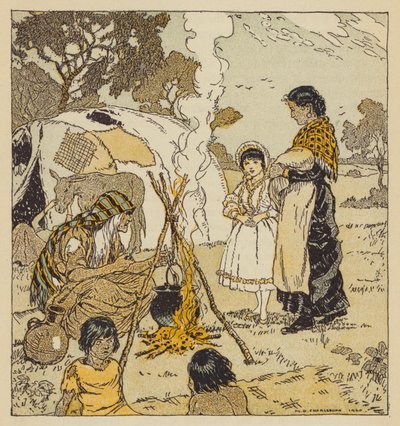 Maggie Tulliver bei den Zigeunern, Szene aus Die Mühle am Floss, von George Eliot von Malcolm Daniel Charleson