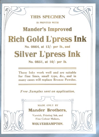 Werbung der Mander Brothers, 1919 von Mander Brothers