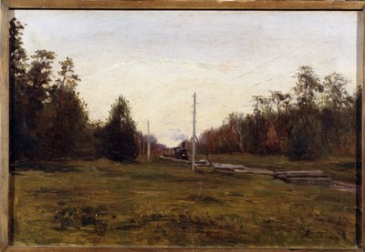 Landschaft mit einem Zug von Manuil Christoforovich Aladzhalov